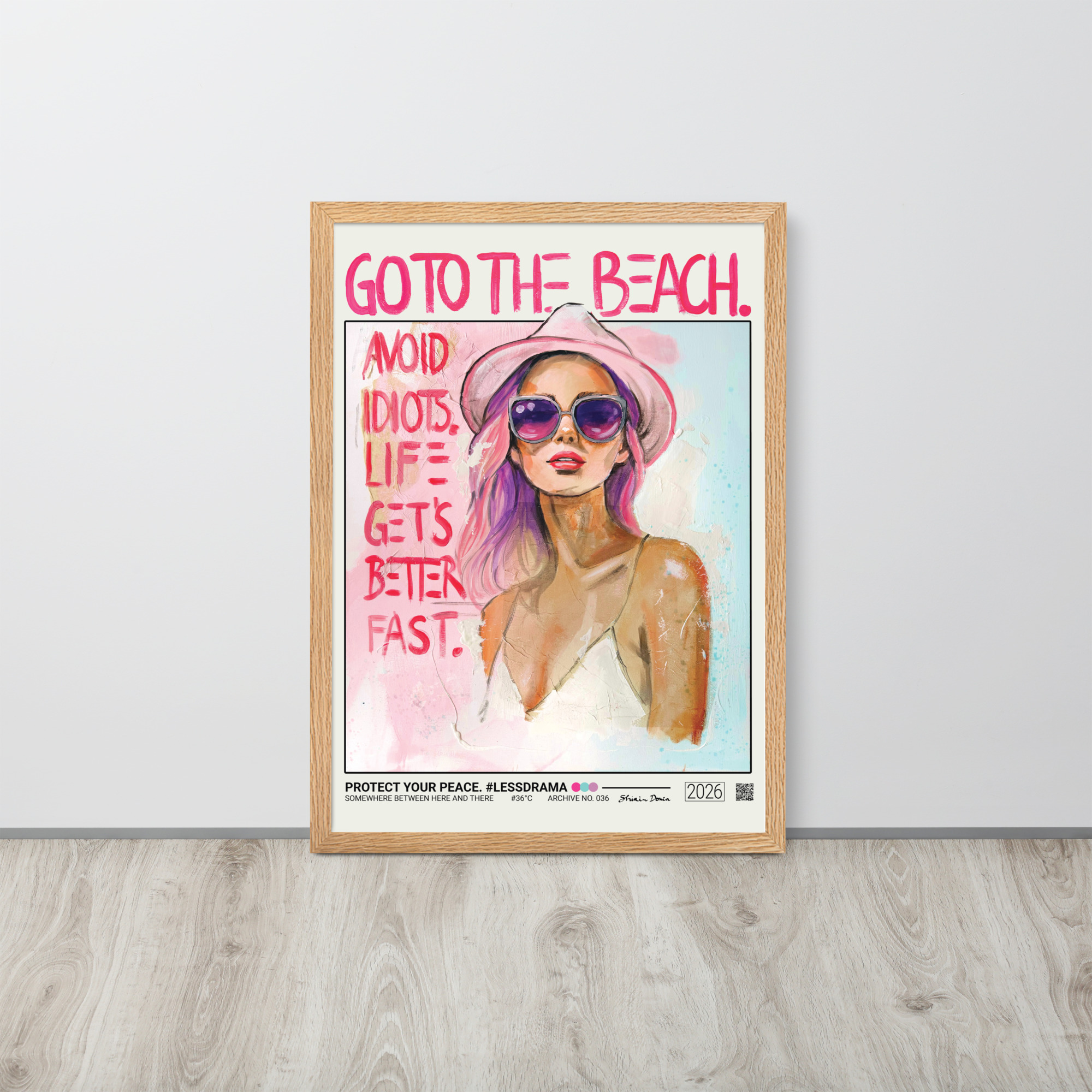 Protect Your Peace. #Lessdrama - Framed Poster - Image 4