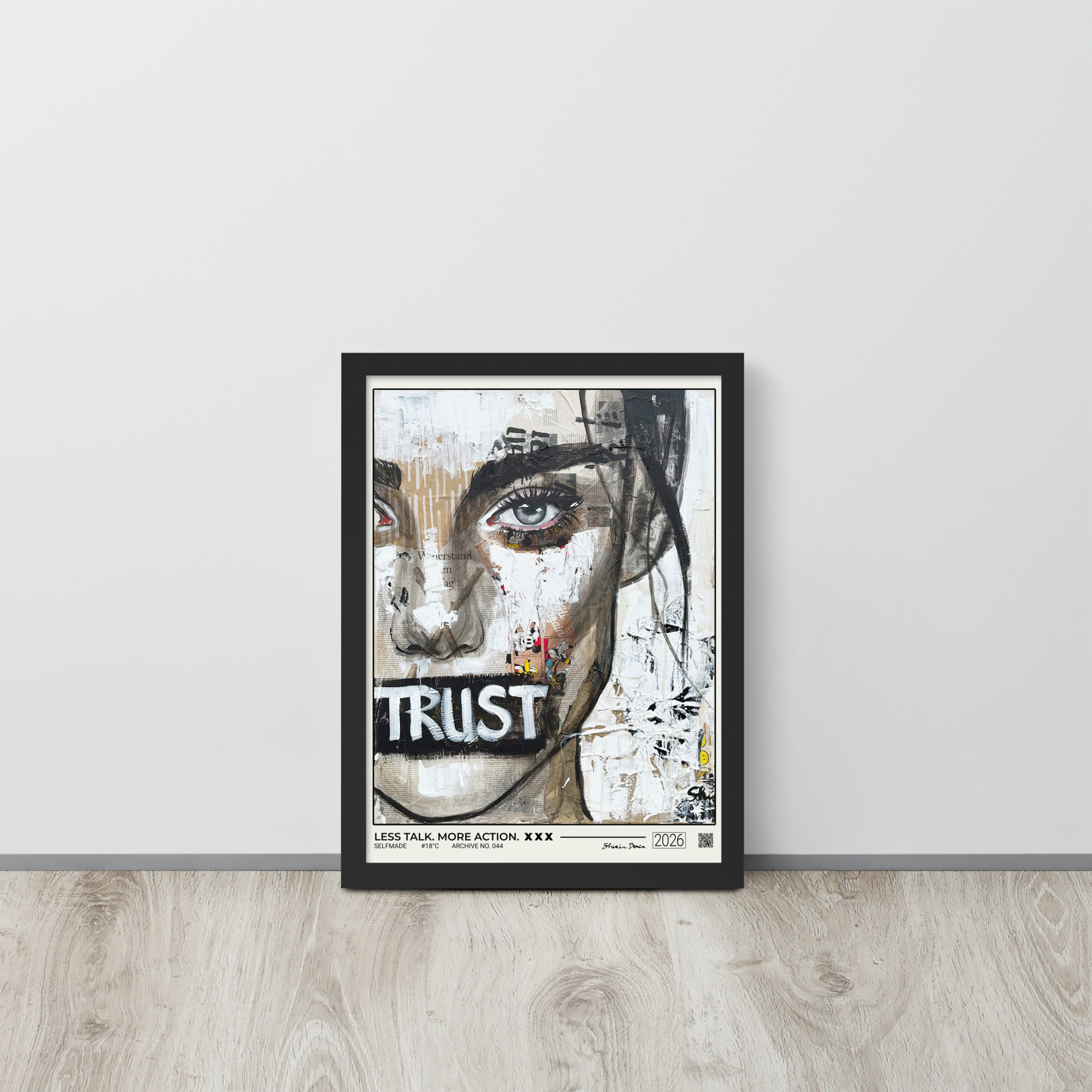 LESS TALK. MORE ACTION. - Framed poster